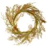 National Tree Company Artificial Hanging Wreath, Vine Stem Base, Decorated With Fern Fronds, Curled Branch Sprigs, Flowing Green Stems, Spring Collection, 22 Inches