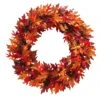 National Tree Company Pre-Lit Artificial Autumn Wreath, Decorated With Gourds, Pinecones, Maple Leaves, Berry Clusters And Lights, Autumn Collection, 36 In
