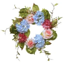 23" Hydrangea, Rose And Dahlia Wreath