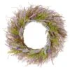 National Tree Company Artificial Hanging Wreath, Woven Branch Base, Decorated With Purple Lavender Blooms, Flowing Green Stems, Small Flower Blooms, Spring Collection, 24 Inches