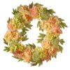 National Tree Company Artificial Hanging Wreath, Woven Branch Base, Decorated With Cream Peony Blooms, Branches, Leafy Greens, Spring Collection, 24 Inches