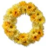 National Tree Company Artificial Hanging Wreath, Yellow, Yellow Cosmos, Woven Vine Stem Base, Decorated With Florwe Blooms, Spring Collection, 19 Inches