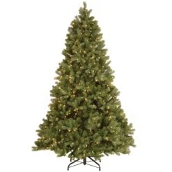 Pre-Lit 'Feel Real' Artificial Full Downswept Christmas Tree, Green, Douglas Fir, Dual Color LED Lights, Includes PowerConnect And Stand, 7.5 Feet