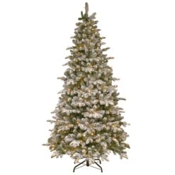 Pre-Lit 'Feel Real' Artificial Christmas Tree, Everest Fir, Green, White Lights, Includes Stand, 7.5 Feet