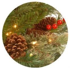 Pre-Lit Artificial Entrance Christmas Tree, Colonial Fir, Green, White Lights, Decorated With Flowers, Includes Metal Base, 6 Feet -National Tree Company website images 2 0000s 0004s 0001 PECO8 361 60HT 3