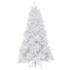 Pre-Lit Artificial Slim Christmas Tree, White, North Valley Spruce, White Lights, Includes Stand, 7.5 Feet